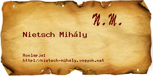 Nietsch Mihály névjegykártya